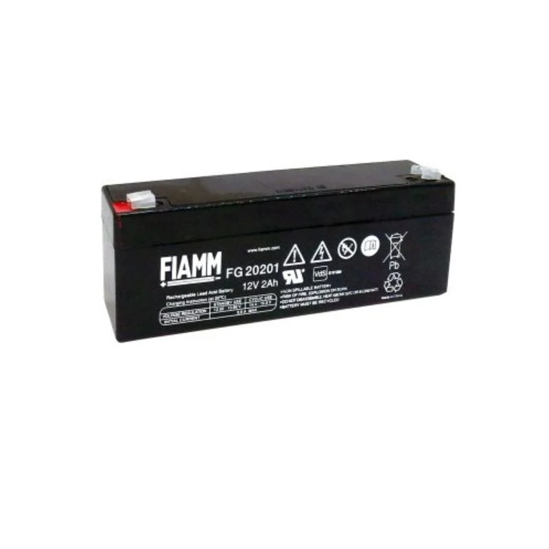 FIAMM FG20201 - Batteria ricaricabile, Piombo-acido, 12V, 2Ah, Spina piatta, 4.8 mm