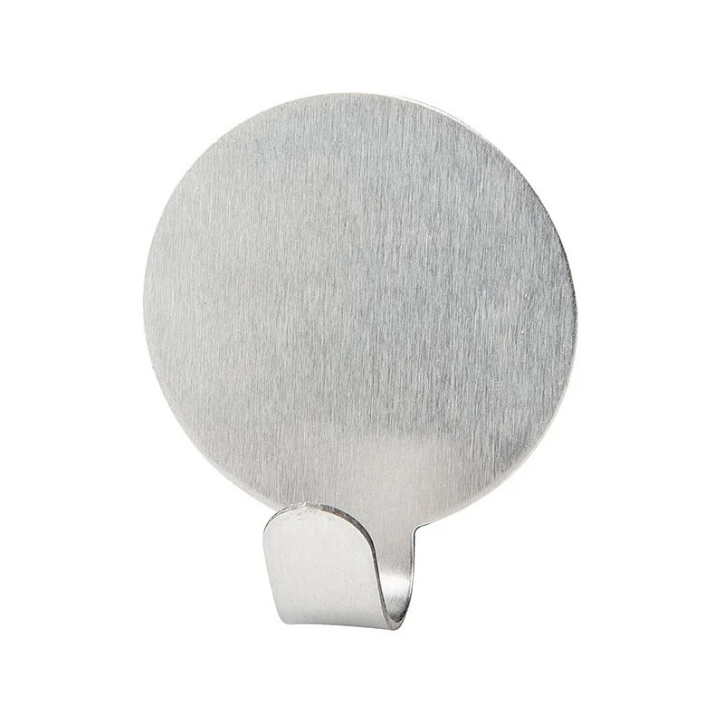 Set 2 ganci adesivi tondi in acciaio inox Ø 4 cm
