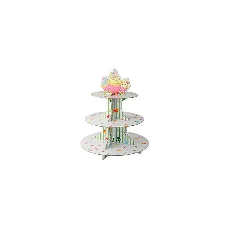 Alzata 3 livelli in cartone per cupcake Ø 30 cm