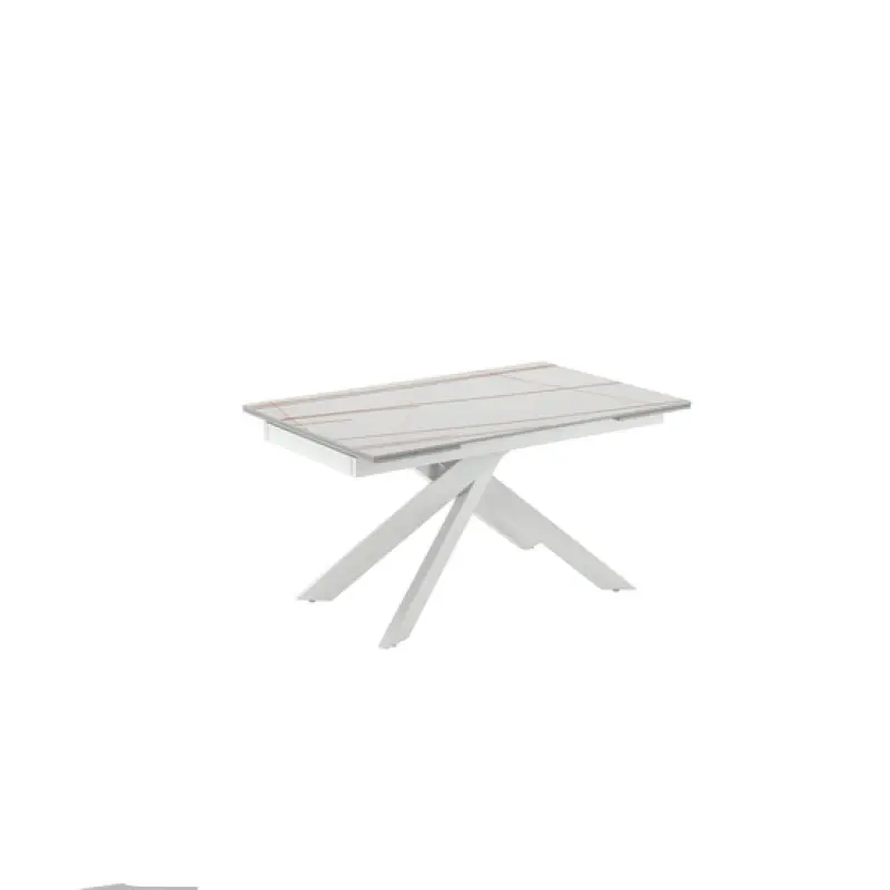 Tavolo Ares allungabile cm 140-200 x 80x76hceramica effetto marmo bianco