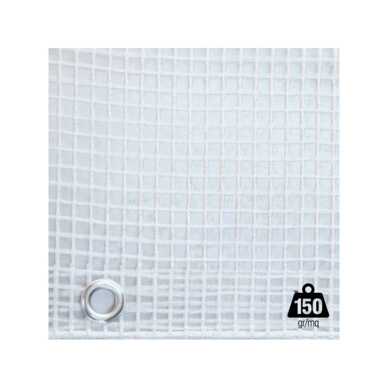 Telo occhiellato retinato bianco 3x3 m