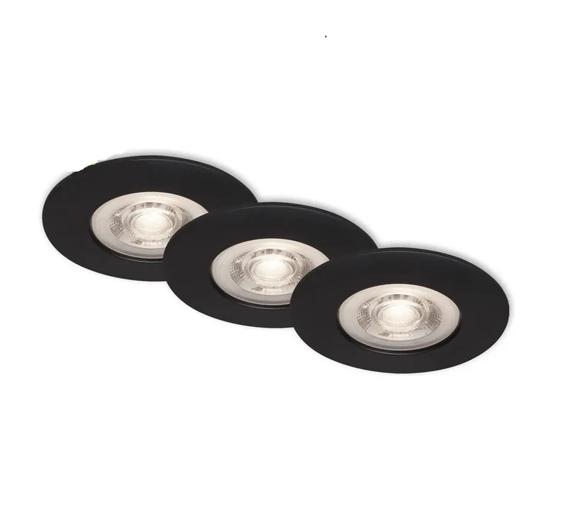 Set 3 faretti da incasso led 6,8 cm 5w 460lm nero