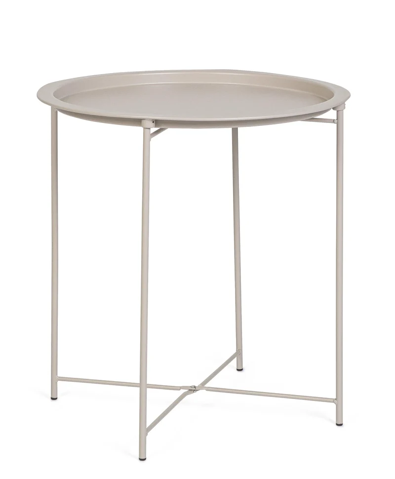 Tavolino Hilmar tortora/beige ø47x51 cm