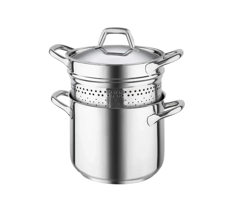 Spaghettiera con coperchio Ø 22 cm in acciaio inox 18/10