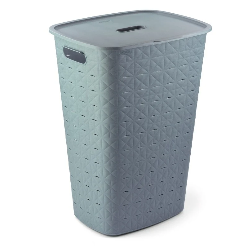 Cesta portabiancheria Curver Softex blu 56l cm 42x31,1x60 h