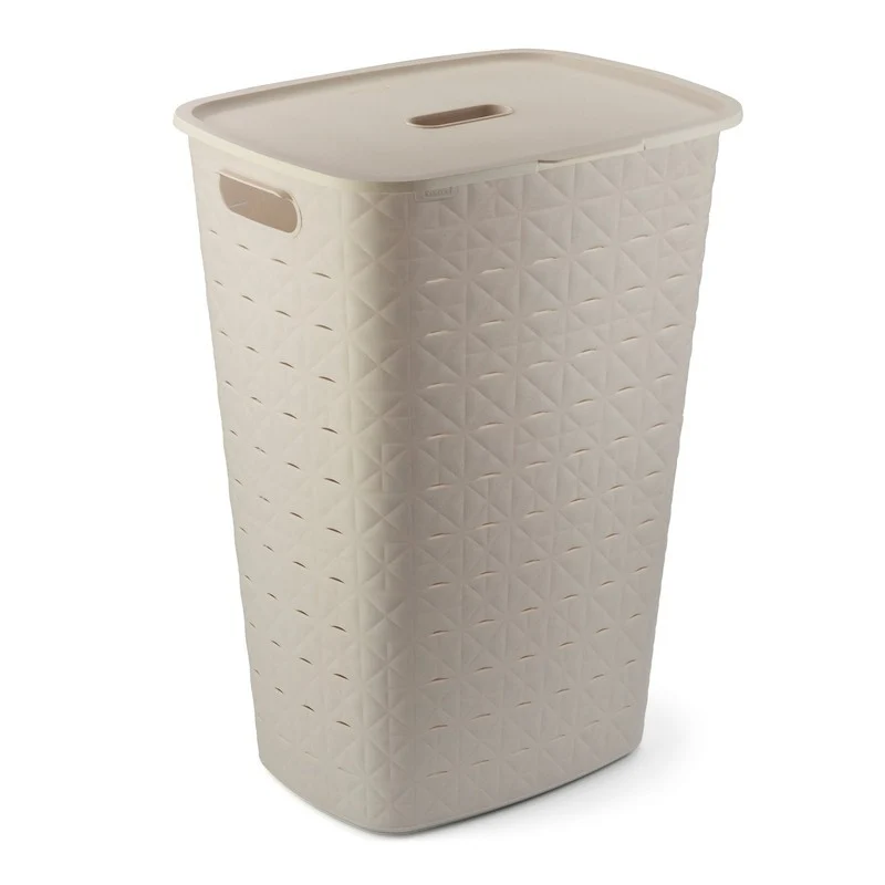 Cesta portabiancheria Curver Softex crema 56l cm 42x31,6x60 h