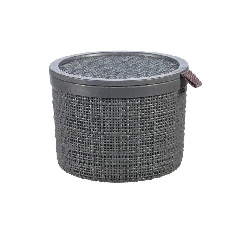 Cestino Curver Jute con coperchio grigio 2l cm 17x17x13 h