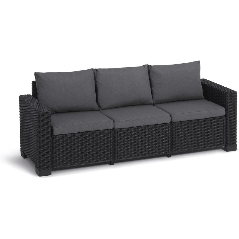 Divano Keter California 3 posti grafite cm 198x68x71,5 h