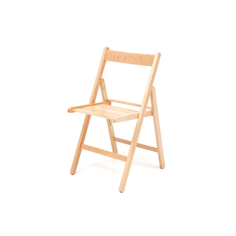 Sedia pieghevole in legno naturale cm 43x9x88h