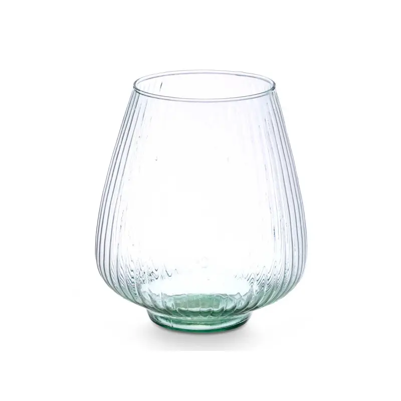 Vaso in vetro riciclato rigato Ø22x26h
