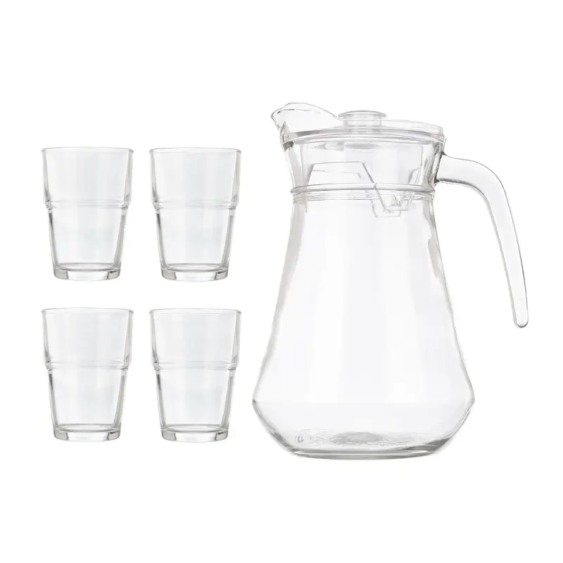 Set 5 pezzi con brocca 1,3L e 4 bicchieri da 270ml