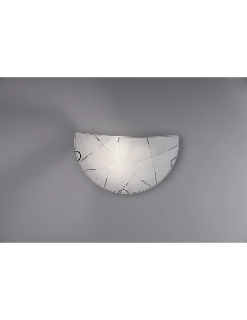 Applique Sandrina Vetro Graniglia Bianco 1xE27 - Illuminazione Trio