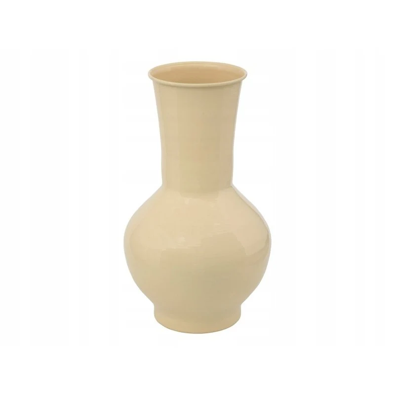 Vaso Kian alto 34,5 cm metallo smaltato giallo