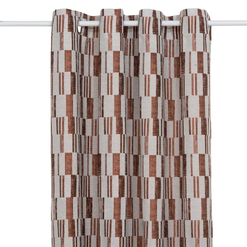 Tenda jacquard Leyna 140x260 cm in terracotta
