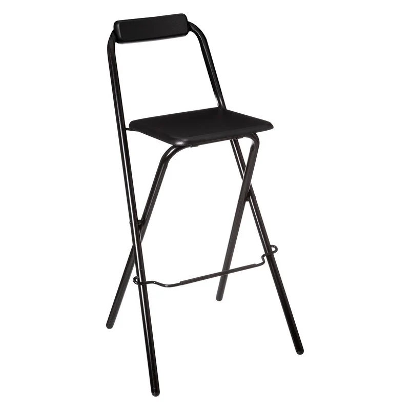 Sgabello bar pieghevole Louna nero cm 50x51x97h