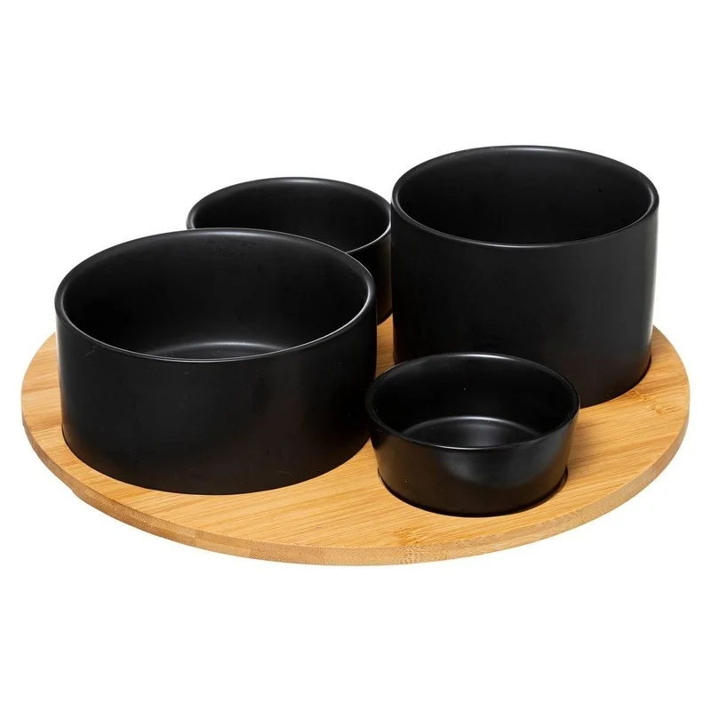 Set aperitivo 5 pezzi bambù nero