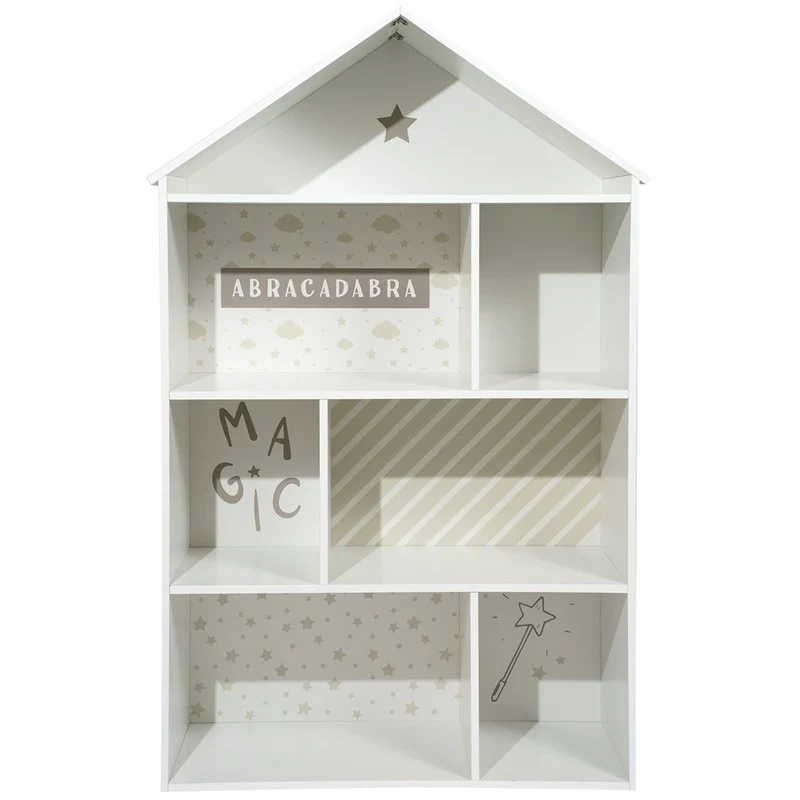 Libreria casa 7 scomparti Bookshelf House grigio