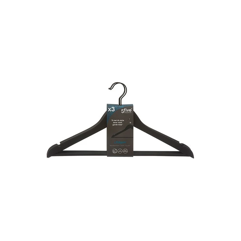 Set 3 grucce in legno e gomma antiscivolo nero