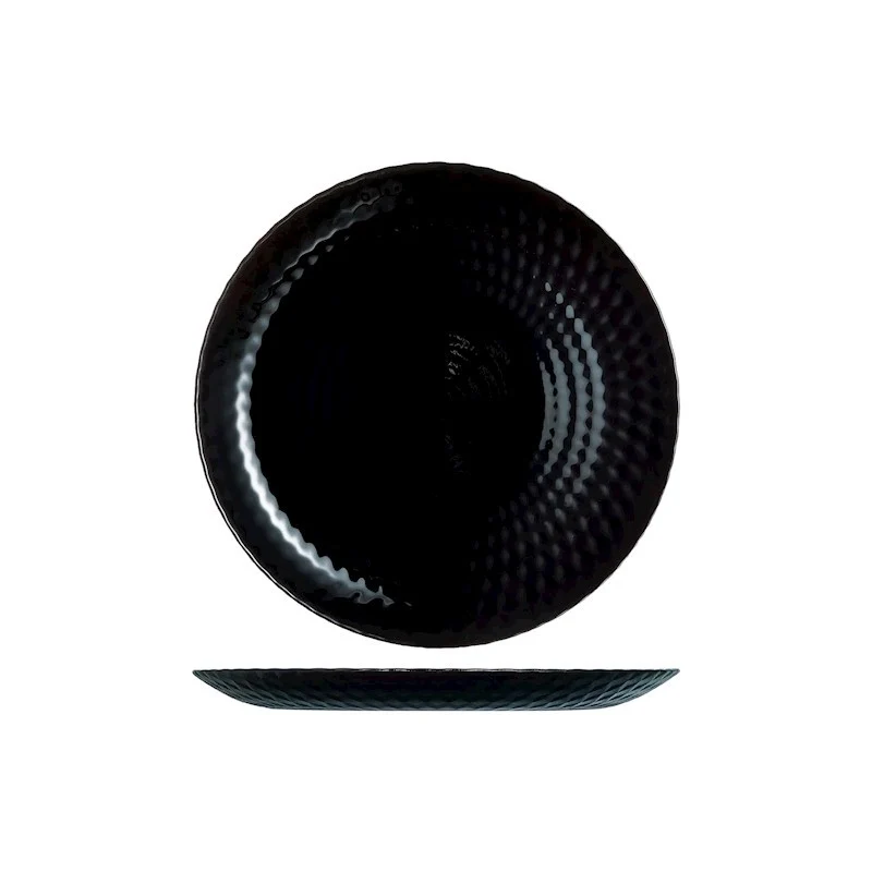 Piatto piano Pampille Ø 25 cm in vetro opale nero