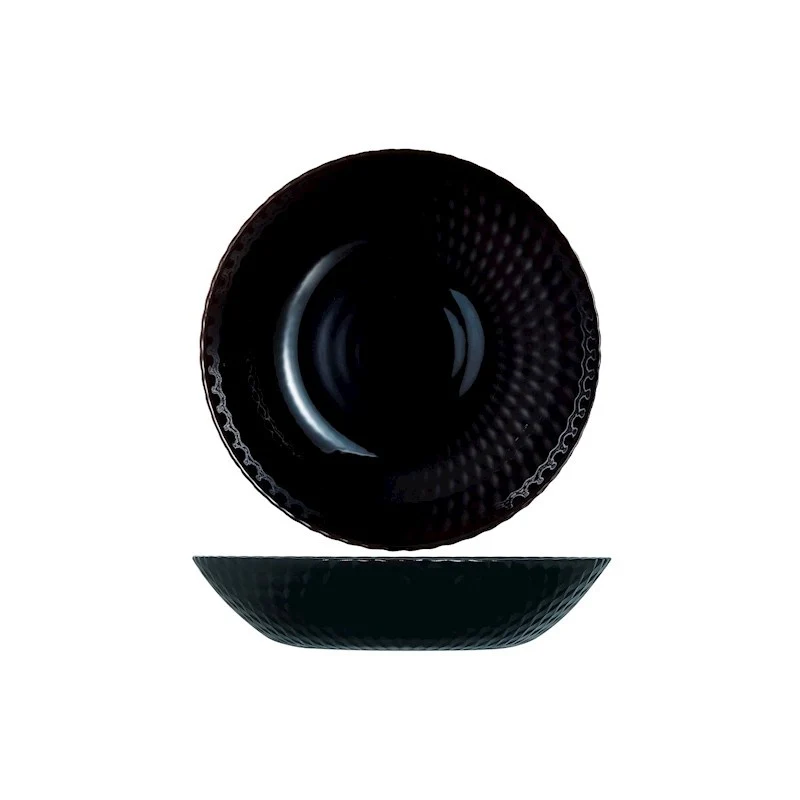 Piatto fondo Pampille Ø 20 cm in vetro opale nero