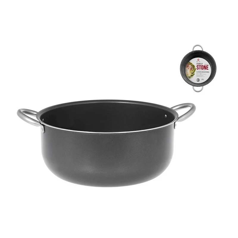 Casseruola 2 manici Family Stone Ø 34 cm antiaderente in alluminio