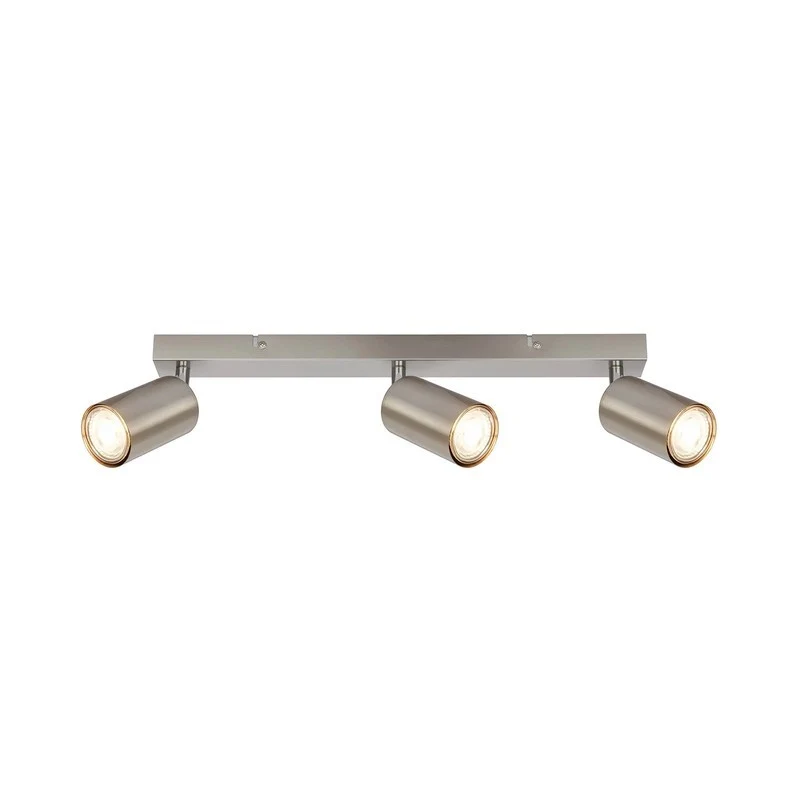 Barra 3 faretti orientabili nickel satinato 44 x 5,5 x 15,5 cm