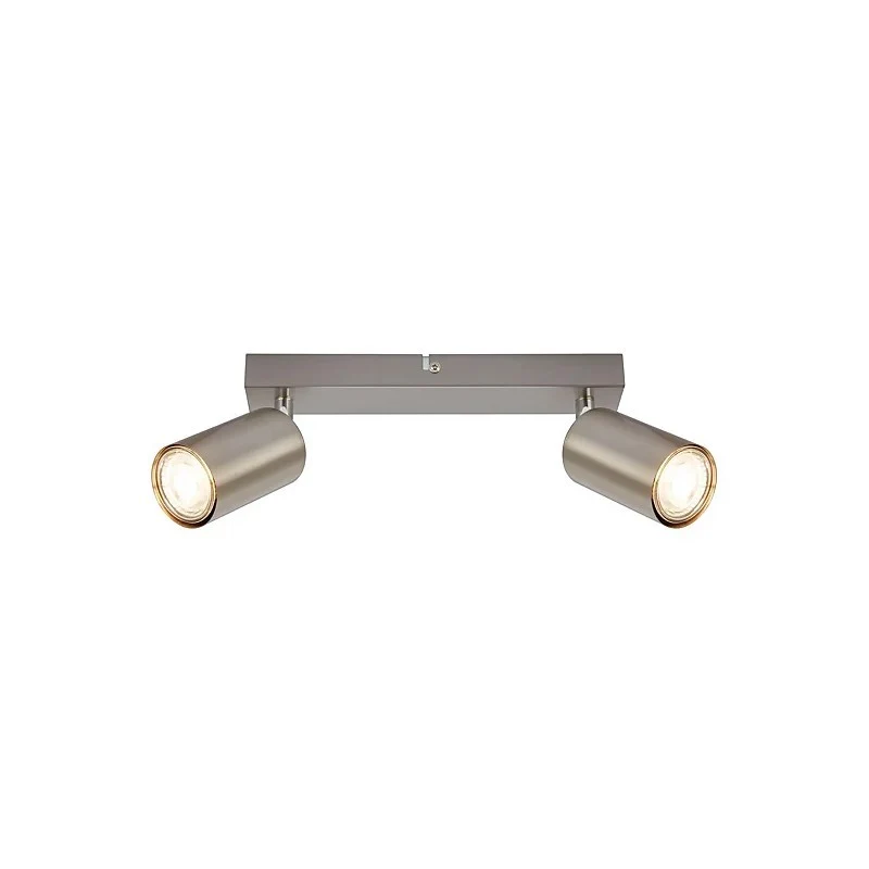 Faretto soffitto 2xGU10 orientabile nickel satinato 15,5 x 5,5 x 25,5 cm