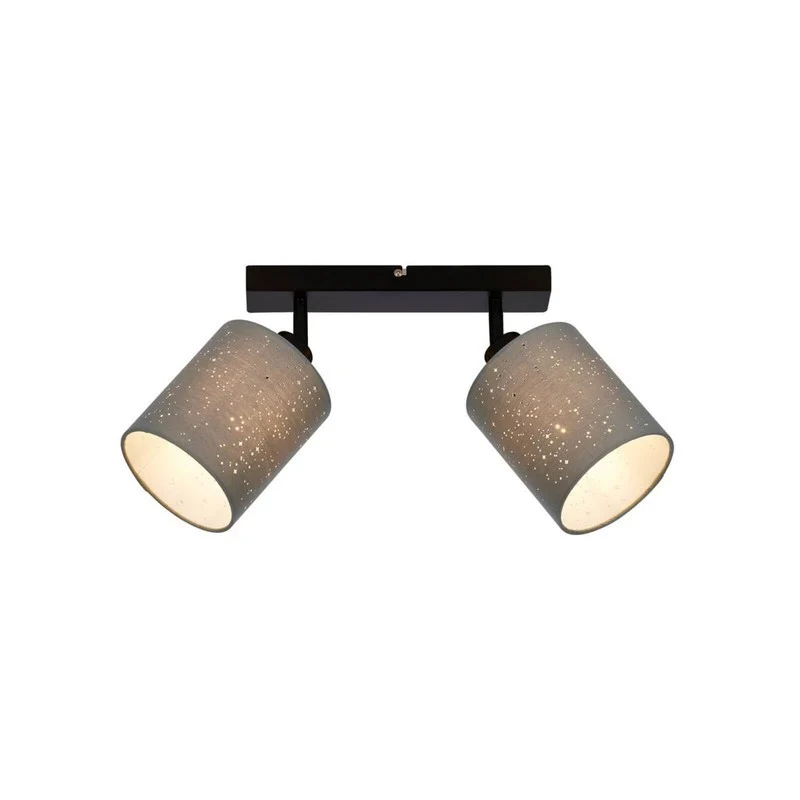 Barra Spot Vintage 2xe27 28,5 cm grigio nero