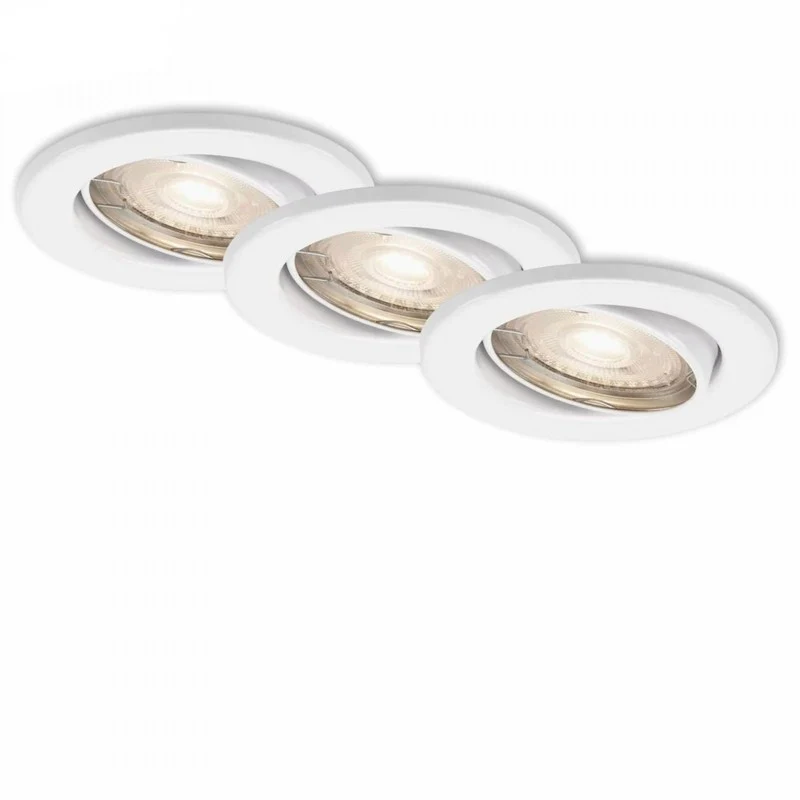 Set 3 faretti Sten da incasso orientabili GU10 Ø 8,6 cm bianco