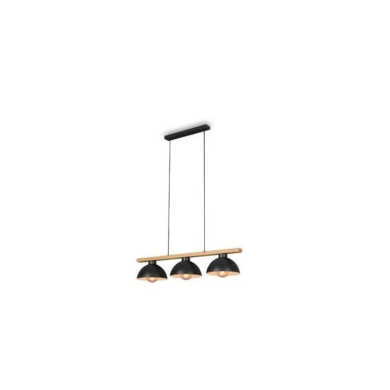 Lampada a sospensione Pola3xe27 98 cm legno nero