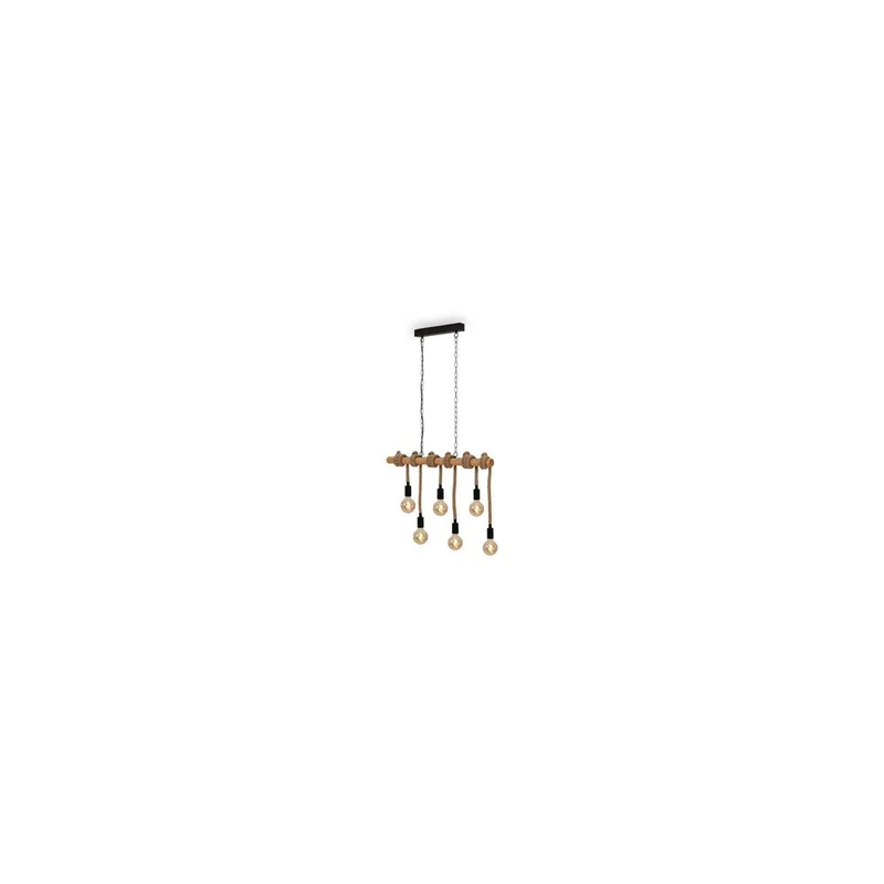 Sospensione rustica 90x180 cm con 6 E27