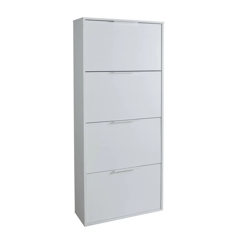 Scarpiera 4 ribalte bianco lucido cm 65x25x147 h