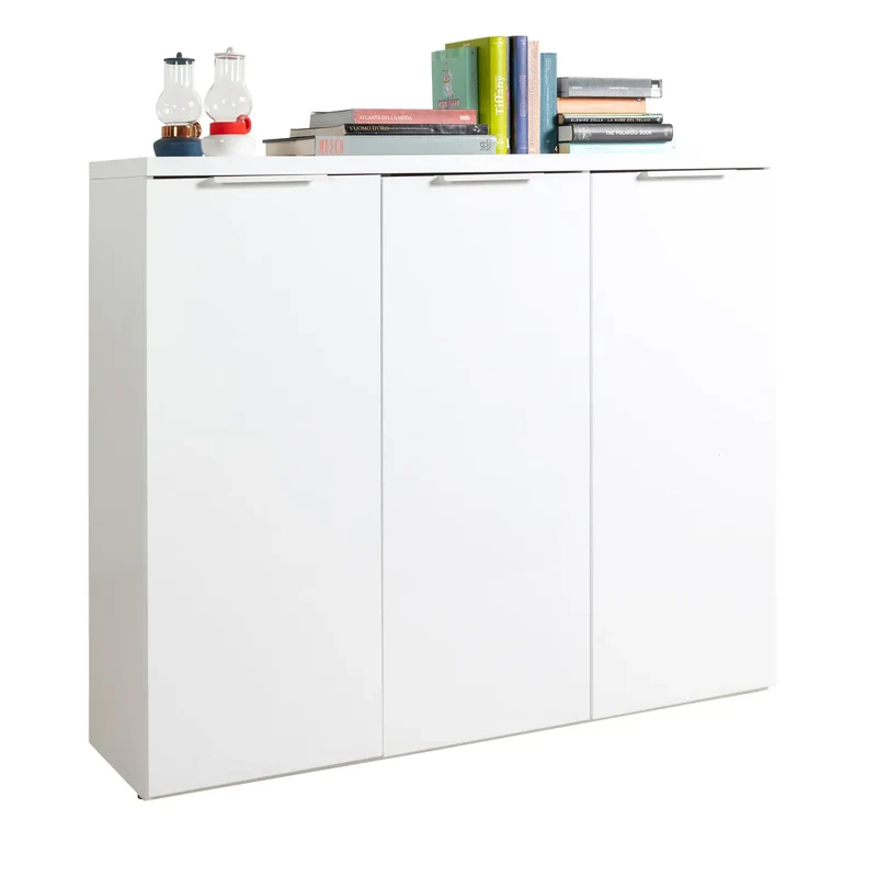 Mobile contenitore Mundi 3 ante bianco laccato cm 120x35x102,30h composad