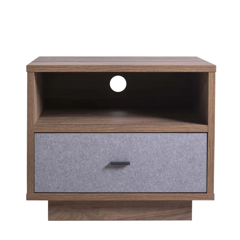 Comodino 1 cassetto noce-grigio cm 60x40x51h