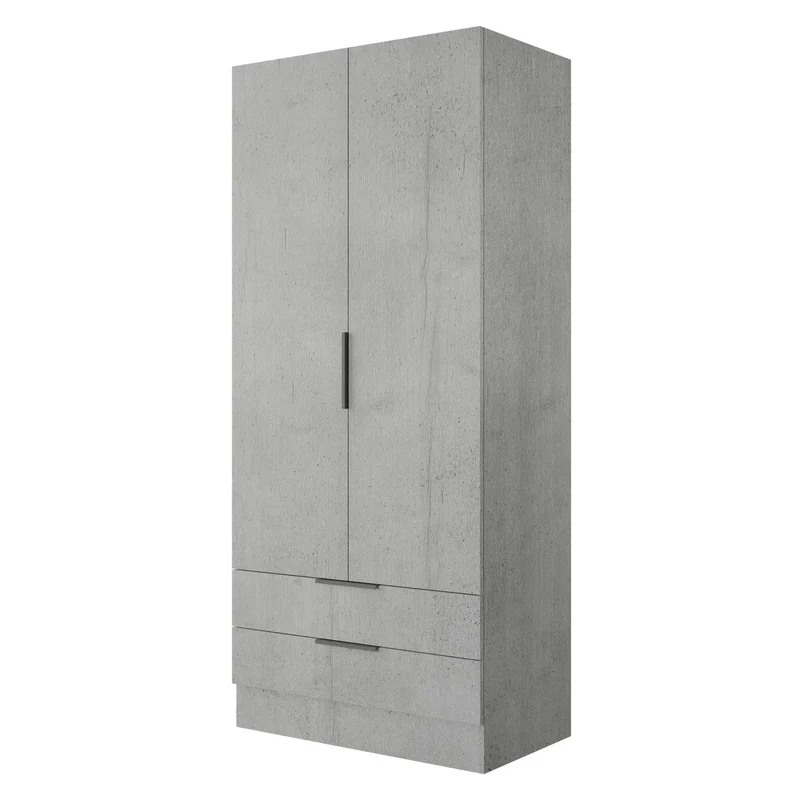 Armadio Composad cemento con 2 ante e 2 cassetti cm 82x46x184h