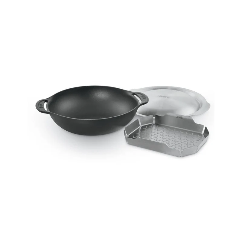 Wok Weber GBS in ghisa con coperchio e cestello vapore