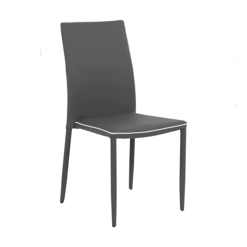 Sedia Nathalie eco-pelle grigio scuro 44x41x90 cm