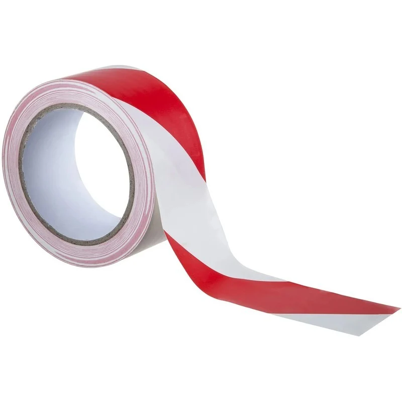 Nastro segnaletico adesivo bianco/rosso 50 mm x 30 m