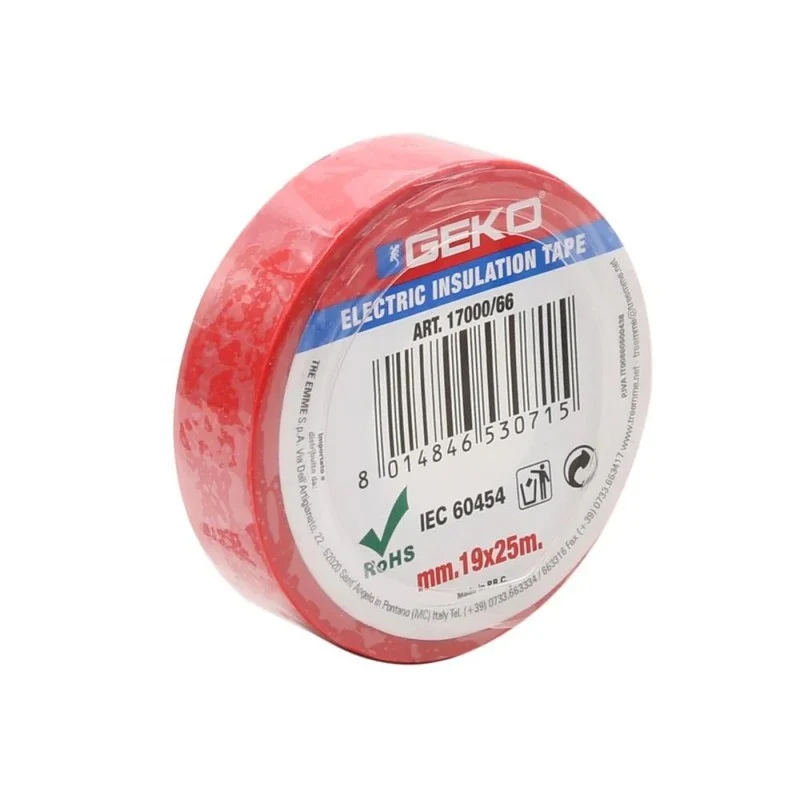 Nastro isolante rosso 19 mm x 25 m
