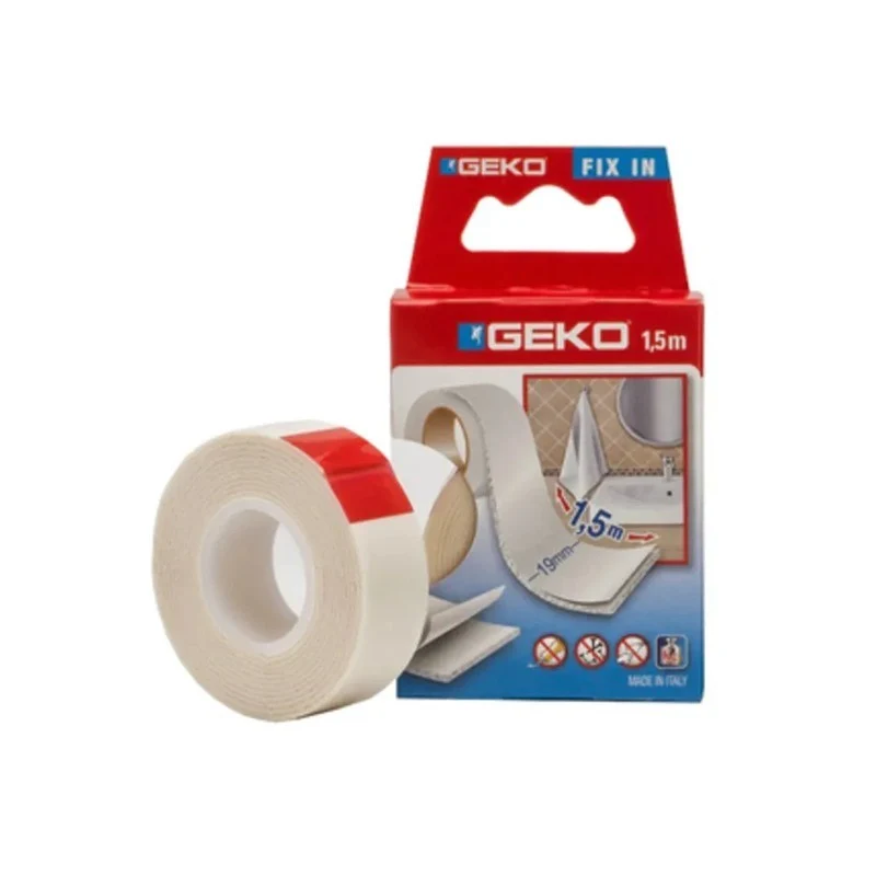 Nastro biadesivo in schiuma bianca 19 mm x 1,5 m