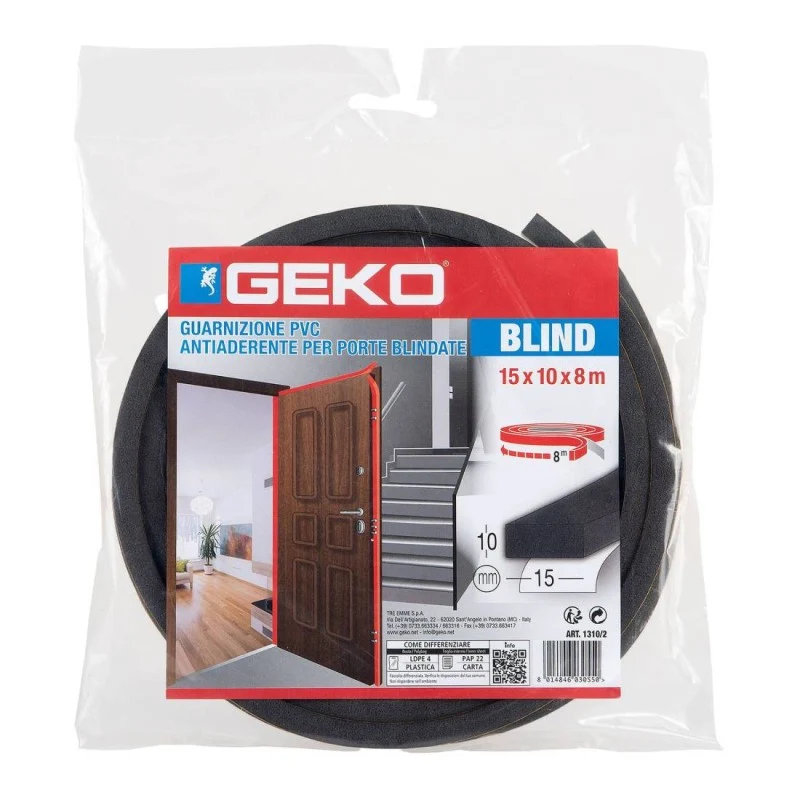 Guarnizione adesiva isolamento porte blindate 17 mm x 8 m antracite