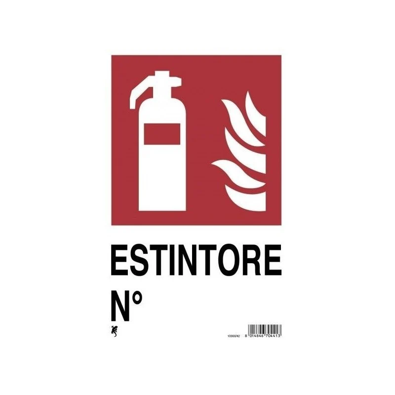 Cartello in plastica "estintore" 30 x 20 cm