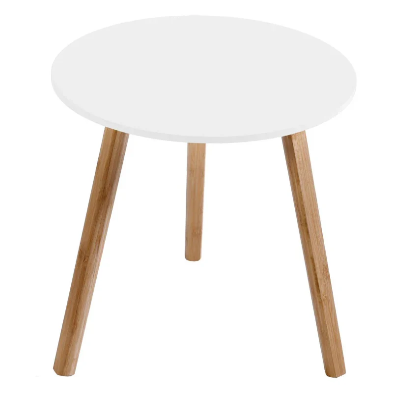 Tavolino Lizzy bianco MDF+bamboo D40xH40 cm