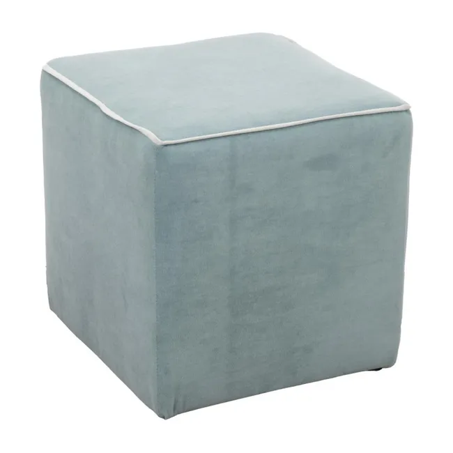 Pouf Zeno velluto menta - bordo ottanio