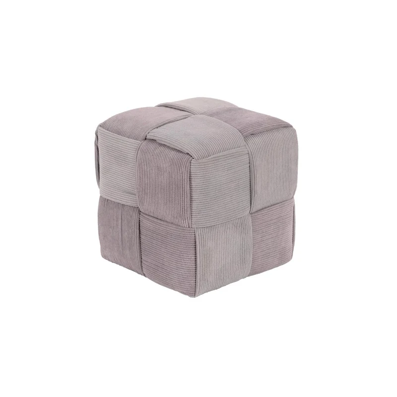 Pouf Brady vell intrecciato grigio chiaro 38x38x38 cm