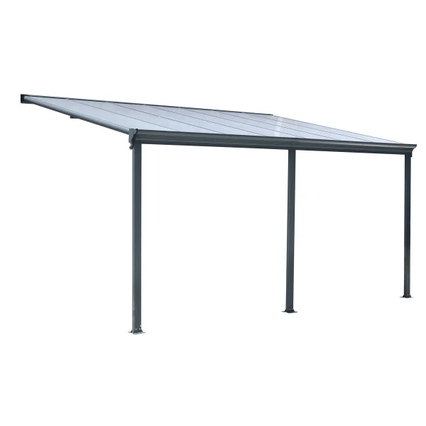 Tettoia a pergola grigia in alluminio cm 435 x 303 x 278 h