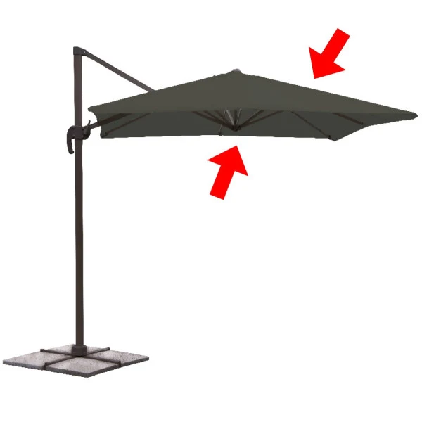 Telo ricambio per ombrellone Deluxe ecru 3x4m