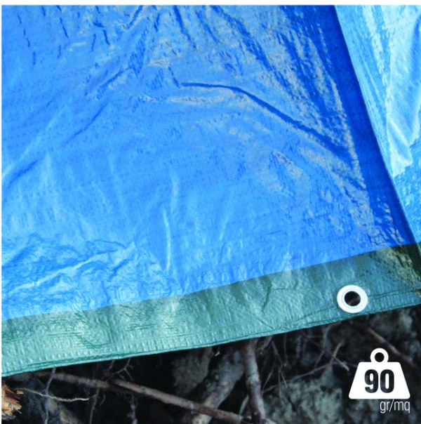 Telo occhiellato blu/verde 3x4m