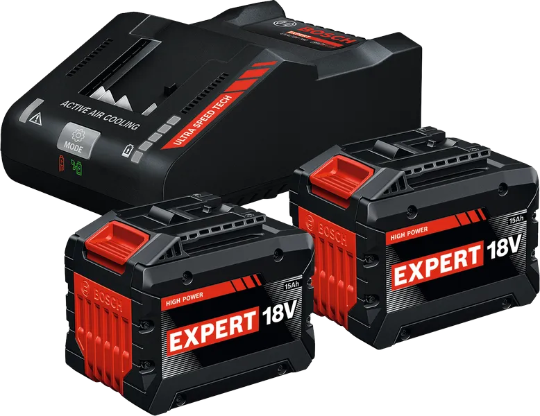 Starter Set Bosch 2x EXBA18V-150 + EXAL18V-160 SET 15AH