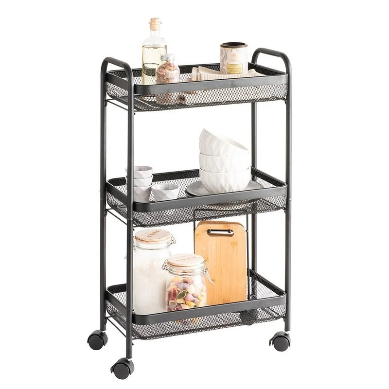 Carrello multiuso Mayaj a 3 livelli nero